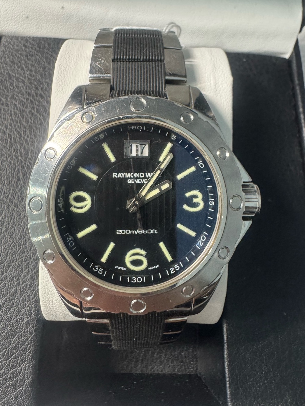 Raymond Weil Black Dial Silver-Bezel Men's Sport Watch